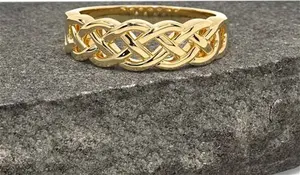 Gold Sterling Silver Irish Celtic Ring Engravable Irish Made