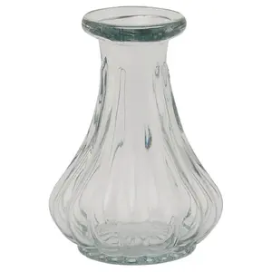 Batura Bud Vase Medium - Glass - L6 x W6 x H9 cm - Clear