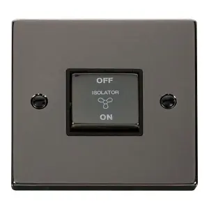 Click Scolmore Deco Fan Isolation Switch 10A 3 Pole Black Nickel - VPBN520BK