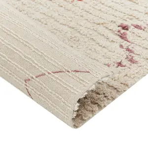 Cotton Area Rug 160 x 230 cm Beige GUWAHATI