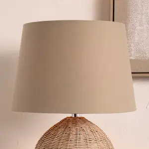 35cm Taupe Tapered Poly Cotton Lampshade for Table Lamps and Floor Lamps