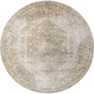 BOKA Round Machine Washable Vintage Area Rug 200 x 200 cm