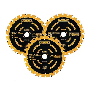 3 x Dewalt DT10624 Circular Saw Blades 165 x 20 x 24T Extreme Framing DCS391