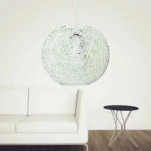 First Choice Lighting Abaca White 10" Globe Ceiling Light Shade