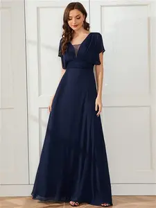 Ever-Pretty Elegant Navy Blue Concert Dress Polyester