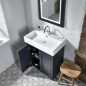 Newton 575mm Single Bathroom Vanity with Basin Dark Gray Matt