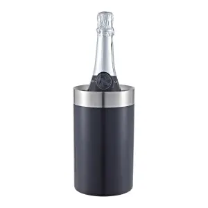 Buckingham Double Wall Stainless Steel Professional Wine Cooler 1.5 Litre / 20 cm , black finish