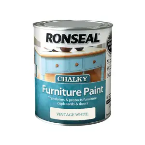 Ronseal 37482 Chalky Furniture Paint Vintage White 750ml RSLCFPVW750