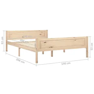 Berkfield Bed Frame Solid Pinewood 140x200 cm