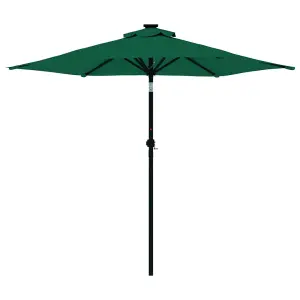 Berkfield Garden Parasol with Steel Pole Green 225x225x212 cm