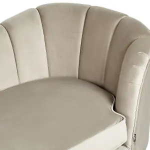 Right Hand Velvet Chaise Lounge Beige ALLIER