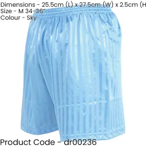 M - SKY BLUE Adult Sports Continental Stripe Training Shorts Bottoms - Football