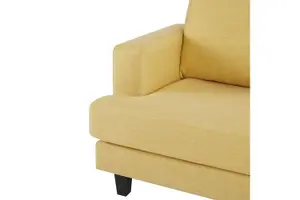 Dale 3 Seater Sofa, Mustard Linen Fabric