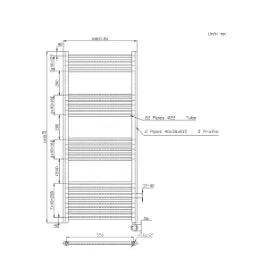 Right Radiators Prefilled Thermostatic WiFi Electric Heated Towel Rail Straight Bathroom Ladder Warmer - Black 1400x600 mm