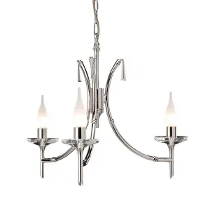 Elstead Brightwell Chandelier 3 Light Polished Nickel Finish, G9