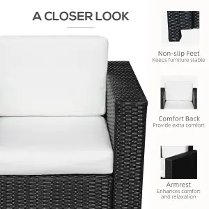 Garden Patio Rattan Wicker Furniture Single Cube Chair Sofa Outdoor Black