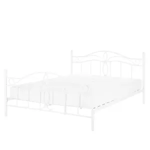 Metal EU Double Size Bed White ANTLIA