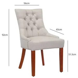 Norval Upholstered Dining Chair (Set of 2) Beige / Dark Brown