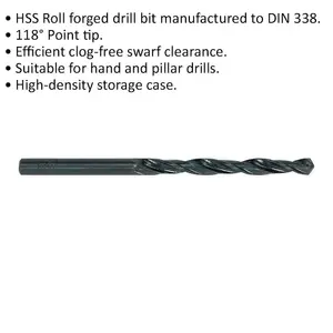 10 Pack of 4.5mm HSS Roll Forged Drill Bits for Hand and Pillar Drills