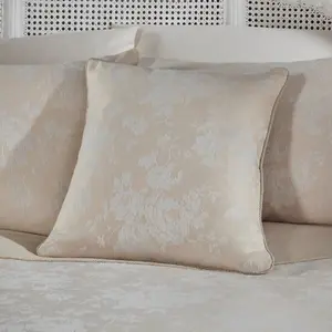 Floral Square Throw Cushion Ivory