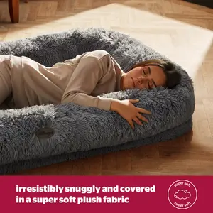 Silentnight Snuggle Pod Human Pet Bed Foam Mattress Base Pillow Side Plush Cover