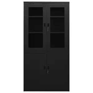 Berkfield Office Cabinet Black 90x40x180 cm Steel