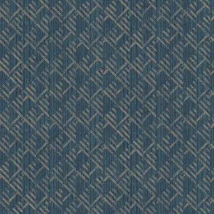 Galerie TexStyle Blue Geometric Block Flock Wallpaper Roll