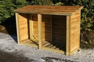 Heavy Duty Log Store - Timber - L67 X W190 X H150 cm - Minimal Assembly Required