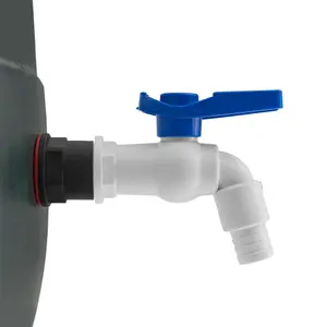 Water butt/water storage tank outlet pvc  lever tap with adaptor (requires a 26mm hole)