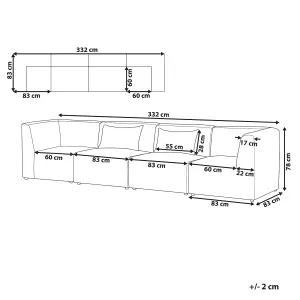 4 Seater Modular Jumbo Cord Sofa Off White LEMVIG