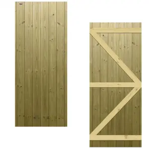 Premier Garden Supplies Pedestrian Gate 180cm (6ft) High x 75cm Wide Tongue & Groove Flat Top Semi-Braced Single Swing Gate