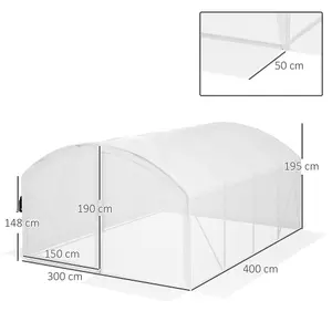 Outsunny 4 x 3 x 2m Polytunnel Greenhouse with Door, UV-resistant PE Cover