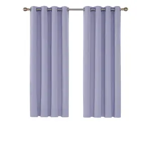 Deconovo Eyelet Curtains Energy Saving Curtains Thermal Insulated Curtains Blackout Curtains Light Purple W52 x L45 Inch 2 Panels