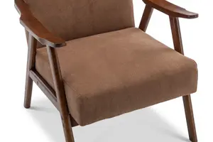 Fabric Cotton Brown Selma Accent Chair