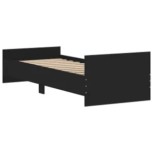 Berkfield Bed Frame Black 75x190 cm Small Single Engineered Wood