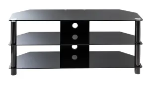 Essentials TV-Stand with 3 Shelves Black/Glass ESS1200/3-BLK