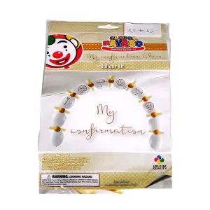 Globos Payaso Confirmation Balloon Arch Kit (Pack of 50) Gold/White (One Size)