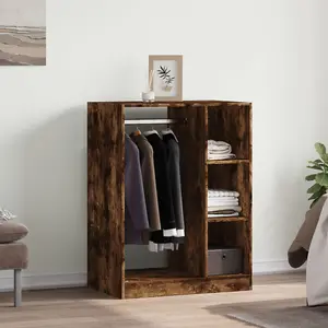 Wardrobe Smoked Oak 77x48x102 cm Engineered Wood