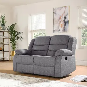 Milano Grey Linien Recliner Sofa 2 Seater