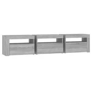 Berkfield TV Cabinet with LED Lights Grey Sonoma 180x35x40 cm