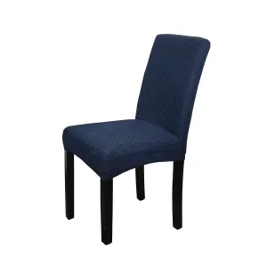 Navy Universal Dining Velvet Chair Cover, Pack of 1