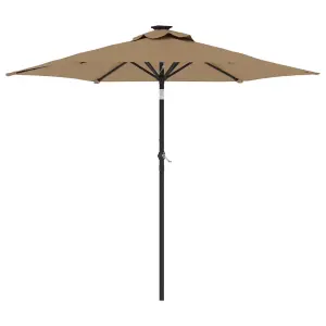 Berkfield Garden Parasol with Steel Pole Taupe 225x225x212 cm