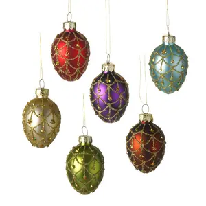 Glass Hanging Figurine Ornament (Set of 6)