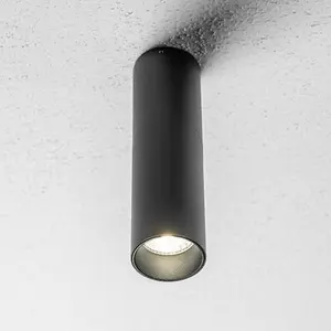 CGC ARIES Black Adjustable Surface Mount Cylinder GU10 Ceiling Spotlight