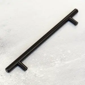 160mm Matt Black Cabinet Handle T-Bar Cupboard Door Drawer Pull Wardrobe Furniture Replacement Upcycle