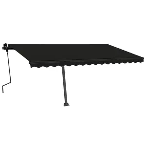 Berkfield Freestanding Manual Retractable Awning 450x300 cm Anthracite