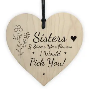 Sister Gifts Wooden Heart Gift For Birthday Friendship Gift For Best Friend Keepsake