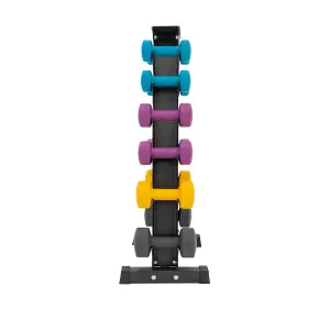 Neoprene Dumbbell Set with 6 Tier A Frame Rack 4-10kg Fitness Workout Weights