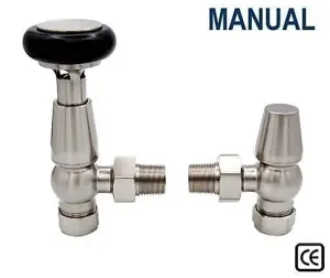 York Manual Radiator Valves - Satin Nickel