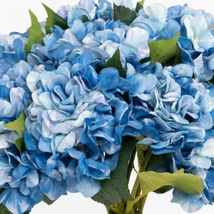 Blooming Artificial - 12 of Artificial Hydrangea Flower Stems - Indoor Use